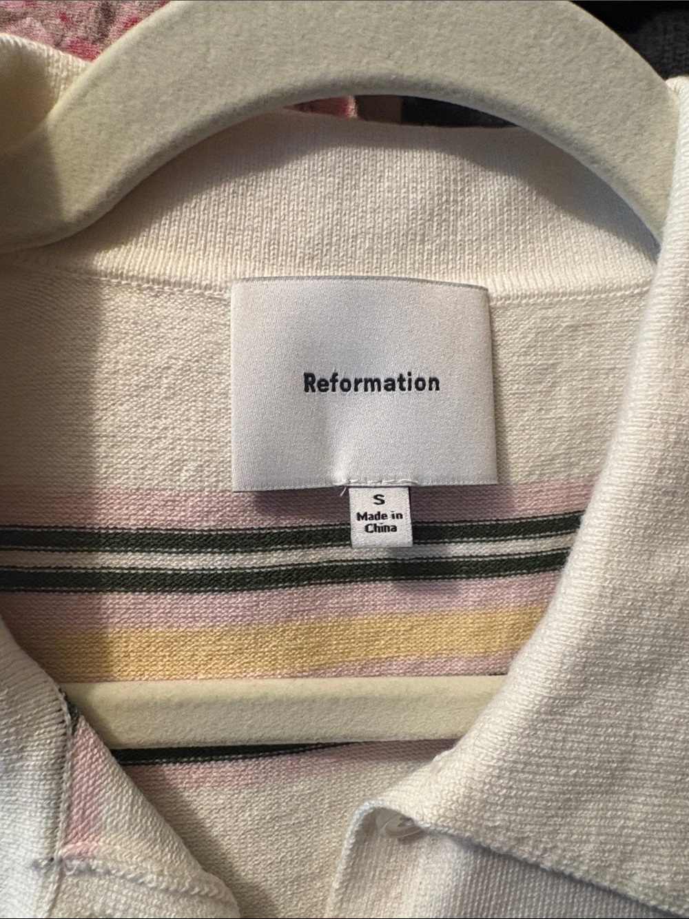 Reformation Campbell Cotton Polo Sweater - size small - Picture 8 of 10